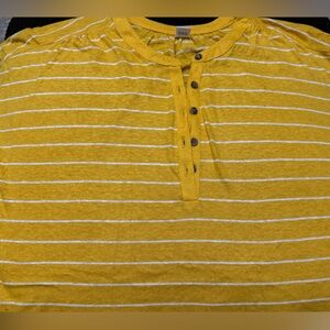 Old Navy Yellow and White Striped T-Shirt